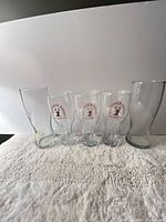 Front view showing all five glasses upright