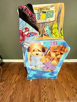 All three towels draped together showing main designs