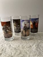 Four Star Wars Force Awakens glasses front view