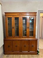 Full view of wood china cabinet front