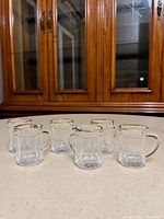 Front view of all six mini mugs