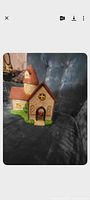 Front view of miniature church ornament