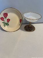 Plate and candy dish front view