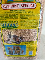 Front of sealed bag showing Sun Seed Sunthing Special Northern White Pine Bedding label