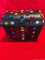 Front view of decorated treasure chest