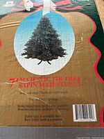 Box front showing image and specifications of 7' Majestic Fir Tree