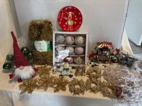 overall view of Christmas decorations assortment