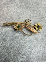 Full view of gold-filled Vandell floral brooch showing overall design