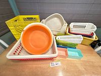 Group shot of all plastic containers on table