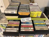 Front view of both cassette holders filled with tapes