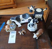 Group view of all six items on table