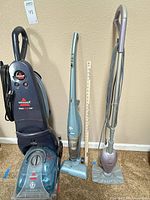 Three appliances side by side showing full view and relative size