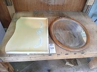 top view of tray and mirror side by side