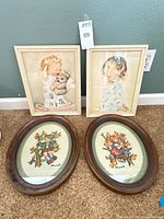 Group shot of all four framed pieces to show lot contents and relative sizes