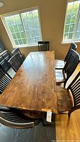 top view of table with six chairs