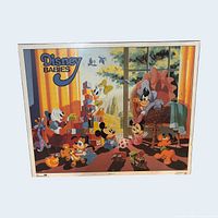 Front view of mounted Disney Babies print