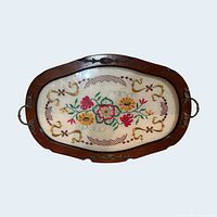 Top view of entire tray showing design, materials, and condition