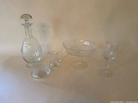 Group view of all five Bohemia Crystal pieces