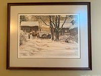 Full view of framed Trisha Romance "Wood Cutter" print