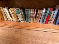 Full shelf view showing entire selection of books