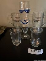 Front view of all six glasses