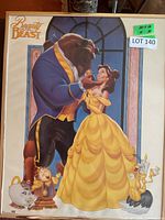 Full view of framed Beauty and the Beast poster