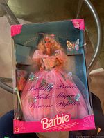 Front view of unopened Butterfly Princess Barbie box