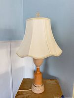 Lamp off showing full base and shade