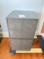 Front view showing eight drawers and overall cabinet