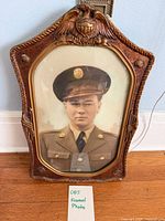 Full framed portrait showing soldier, frame, and condition