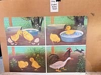 Poster with four farm animal panels