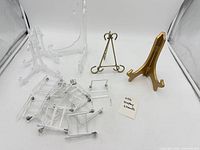 Group shot of all display easels showing quantity and types