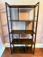 Full view of assembled 5-shelf bookcase