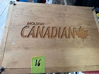Top view showing Molson Canadian logo on lid