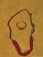 Necklace and cuff bracelet full view