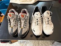 Both pairs of sneakers top view