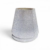 Full side view of pleated blue vine lampshade exterior