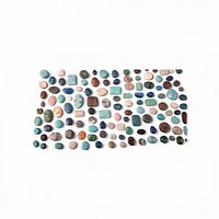 Full set of assorted gemstone beads laid out