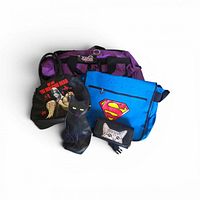 Group shot of all five novelty bags and purses