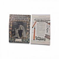 Both advertisement page and sheet music cover side by side