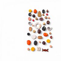 All beads laid out showing variety of shapes, sizes, and colors