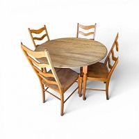 overall view of table and four chairs
