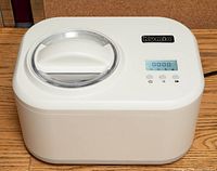 Top view of Kumio ice cream maker showing lid and control panel