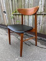 Three-quarter front view of walnut side chair