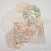 Group shot of all doilies overlapped