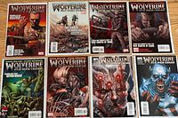 Front covers of all eight Wolverine comics issues 66-72 laid out