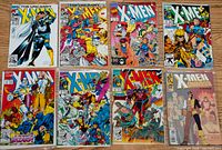 All eight comics laid out in two rows of four