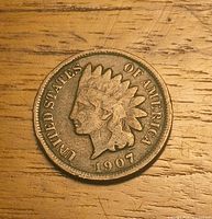 Obverse of 1907 Indian Head Cent