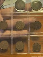 Front view of 3×3 pocket sheet showing nine copper coins