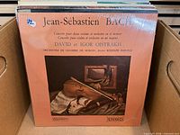 Front cover of Jean-Sébastien Bach concertos LP by David & Igor Oistrakh